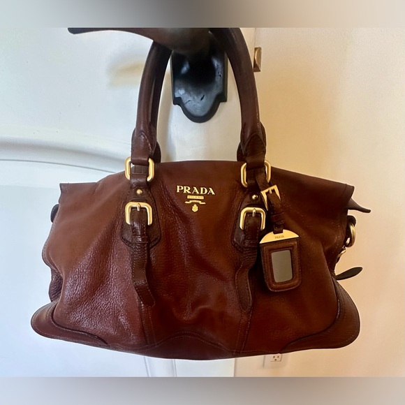 Prada Rich Brown Leather Satchel - Picture 1 of 14